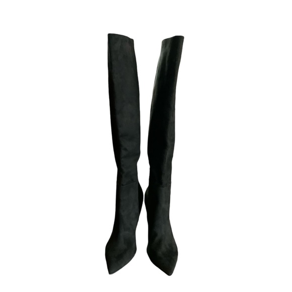 Open Edit Boots knee high faux suede black size 9 - Picture 4 of 6